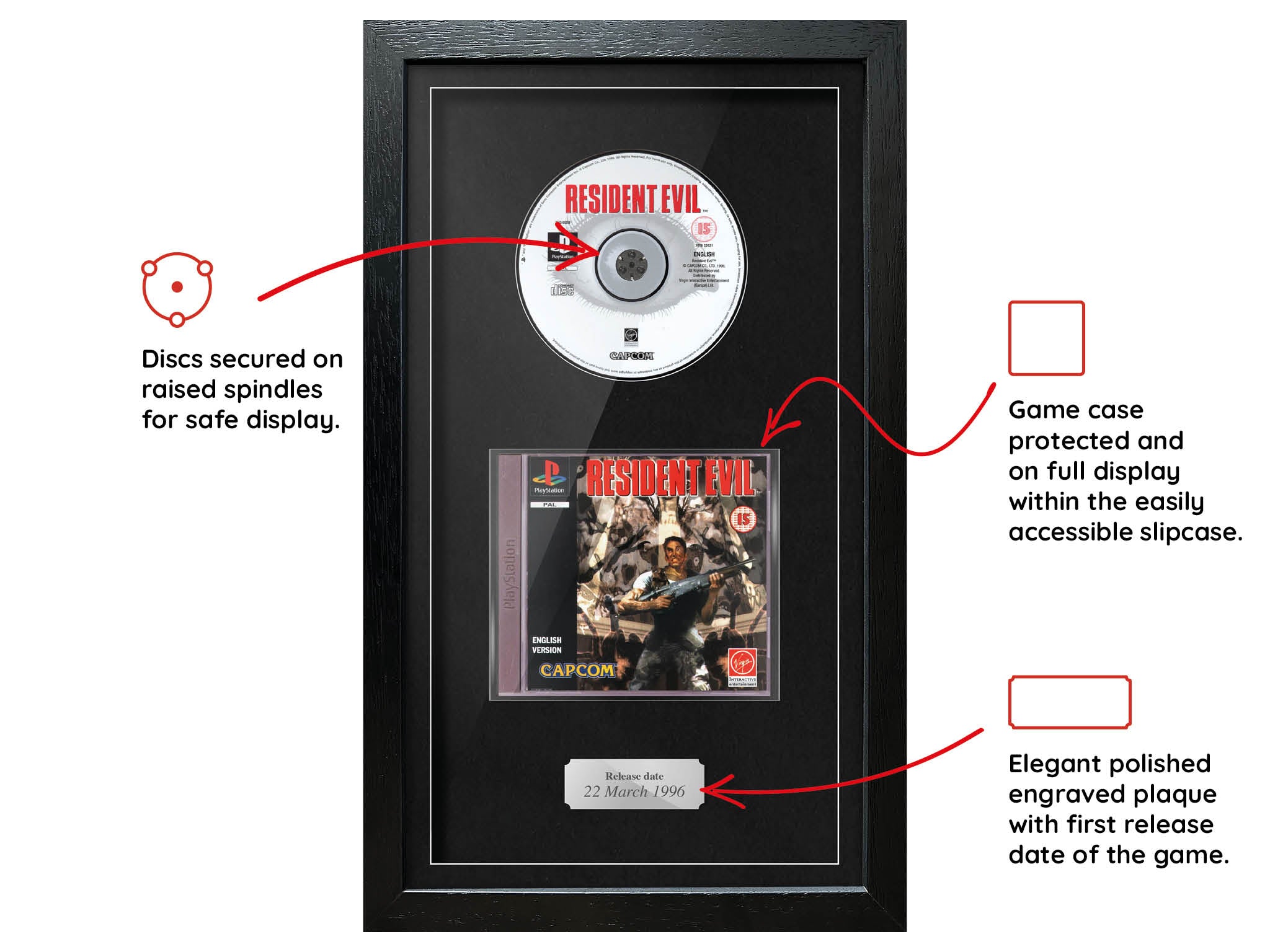 Resident Evil (PS1) Exhibition Range Framed Game - Frame-A-Game