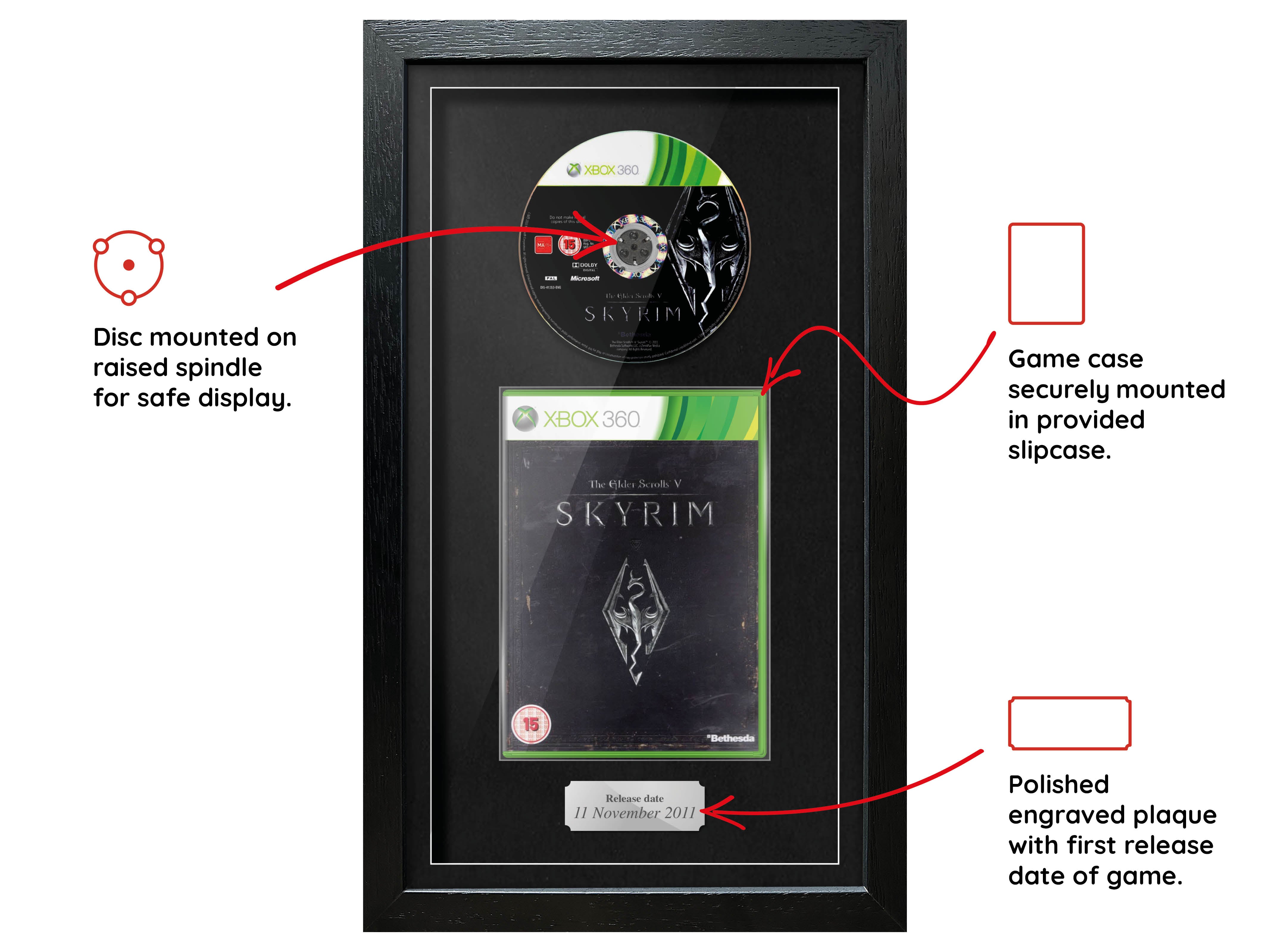 The Elder Scrolls V: Skyrim (Xbox 360) Exhibition Range Framed Game - Frame-A-Game