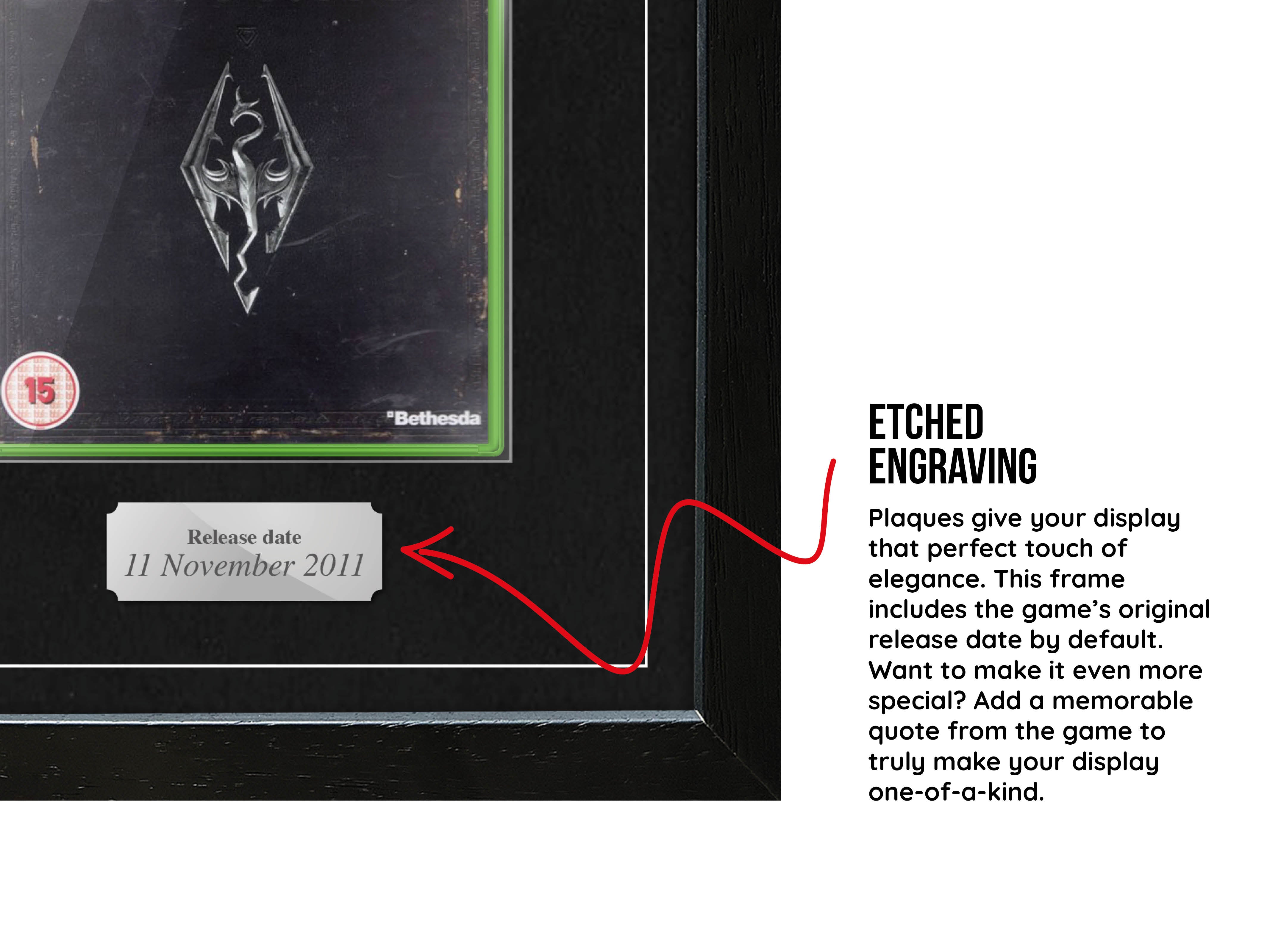 The Elder Scrolls V: Skyrim (Xbox 360) Exhibition Range Framed Game - Frame-A-Game