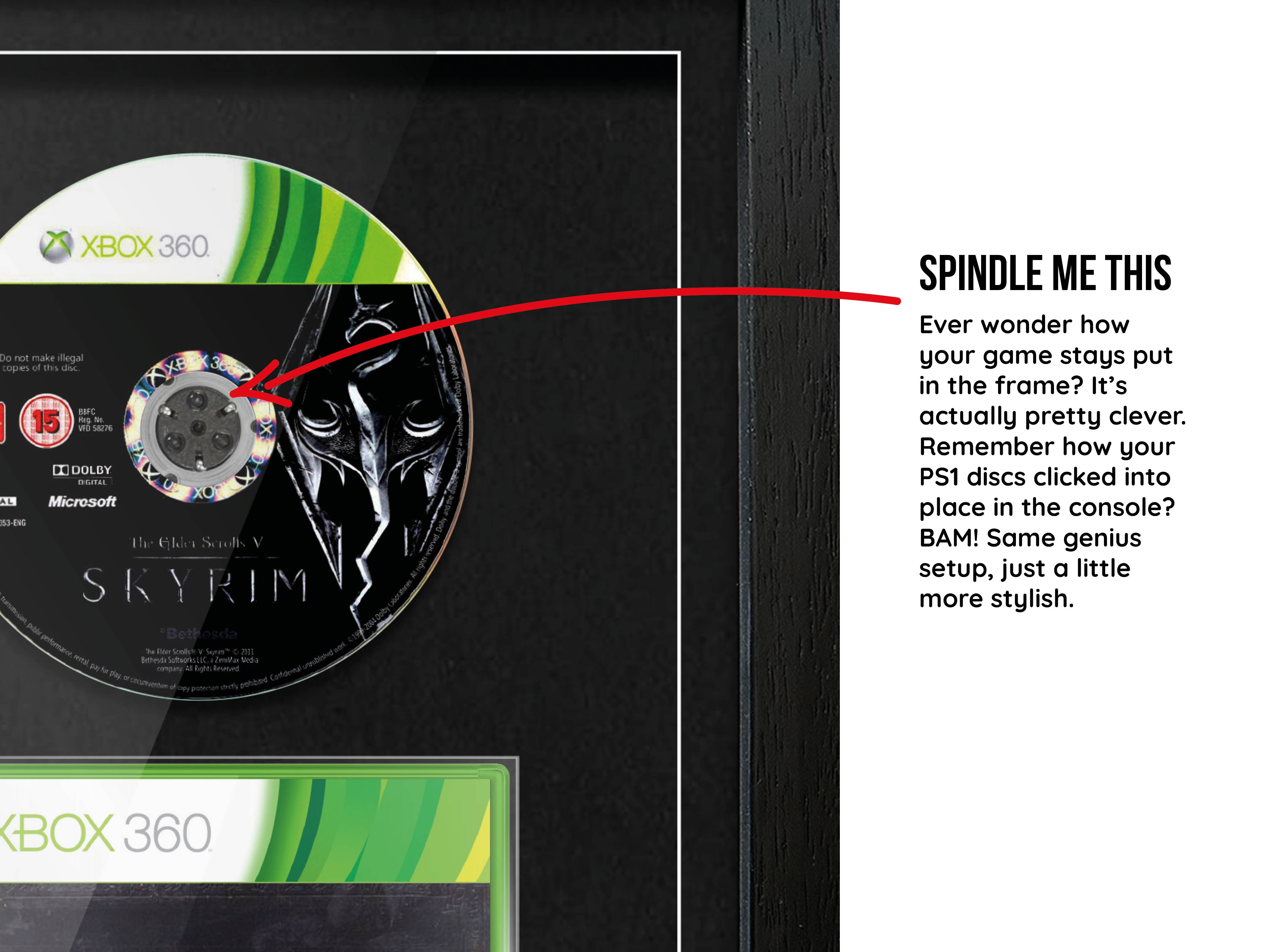 The Elder Scrolls V: Skyrim (Xbox 360) Exhibition Range Framed Game - Frame-A-Game