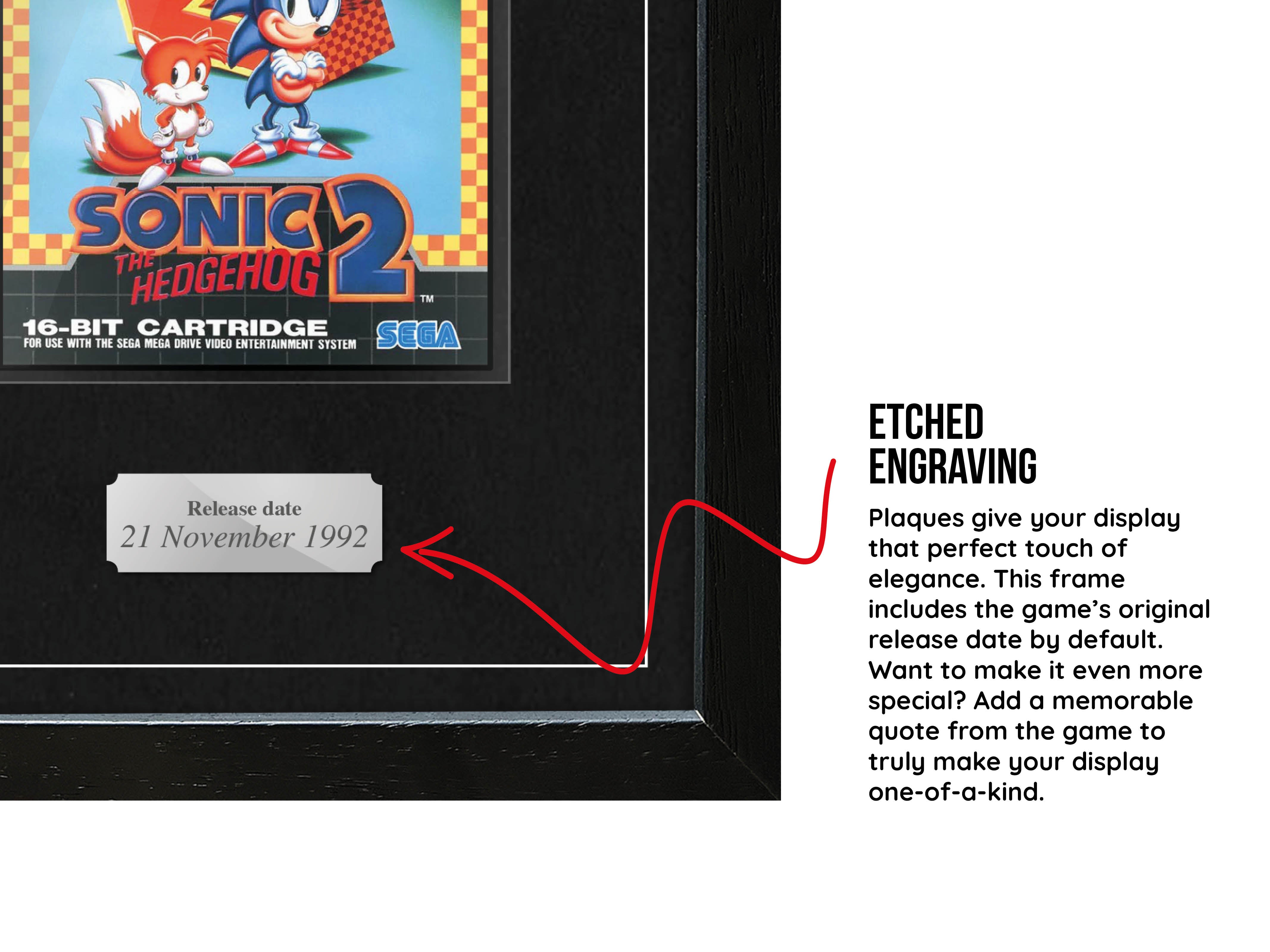 Sonic the Hedgehog 2 (Mega Drive) Exhibition Range Framed Game - Frame-A-Game