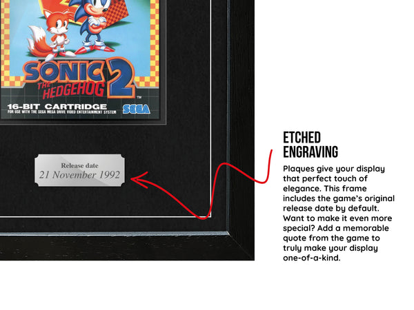 Sonic the Hedgehog 2 (Mega Drive) Exhibition Range Framed Game - Frame-A-Game