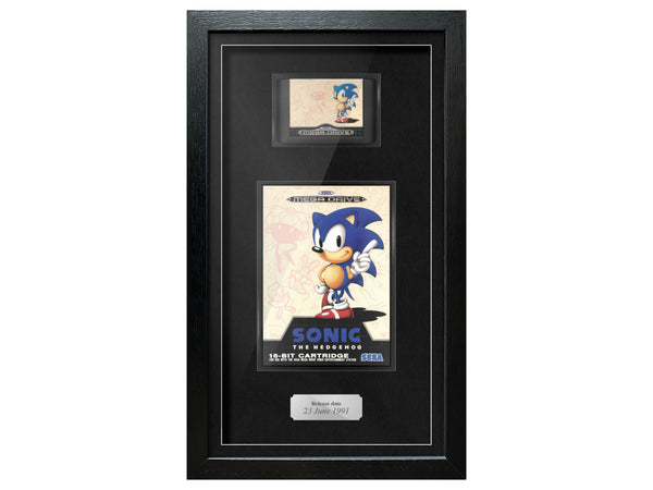 Sonic the Hedgehog (Mega Drive) Exhibition Range Framed Game - Damaged Sleeve/Cart - Frame-A-Game