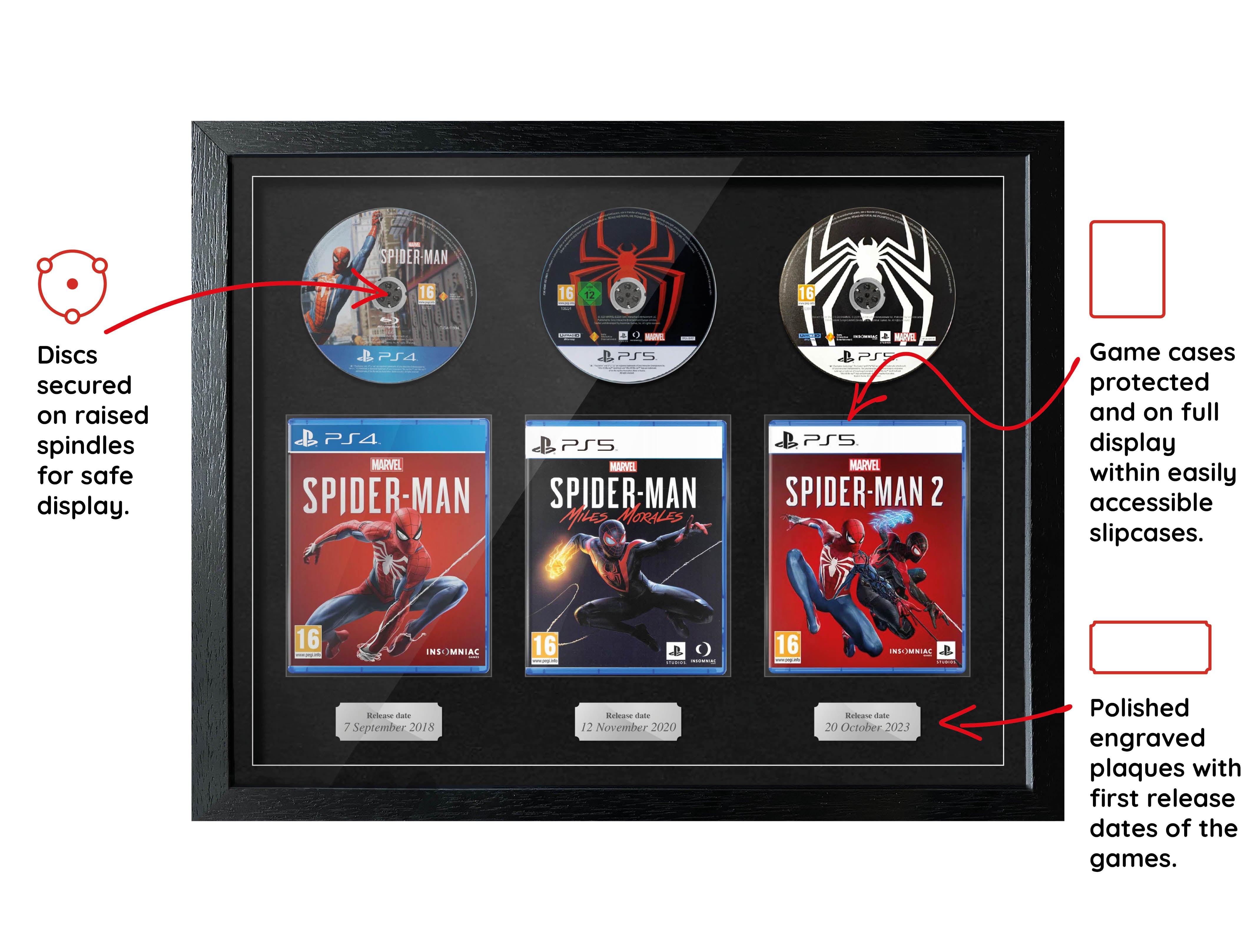 The Marvel Spider-Man Trilogy (PS4/PS5) Exhibition Range Framed Games - Frame-A-Game