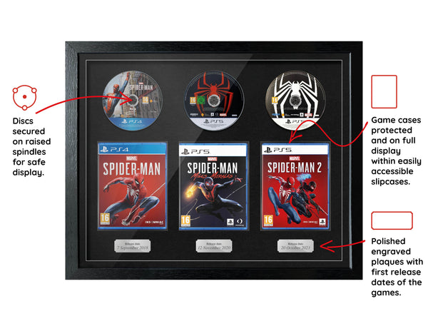 The Marvel Spider-Man Trilogy (PS4/PS5) Exhibition Range Framed Games - Frame-A-Game