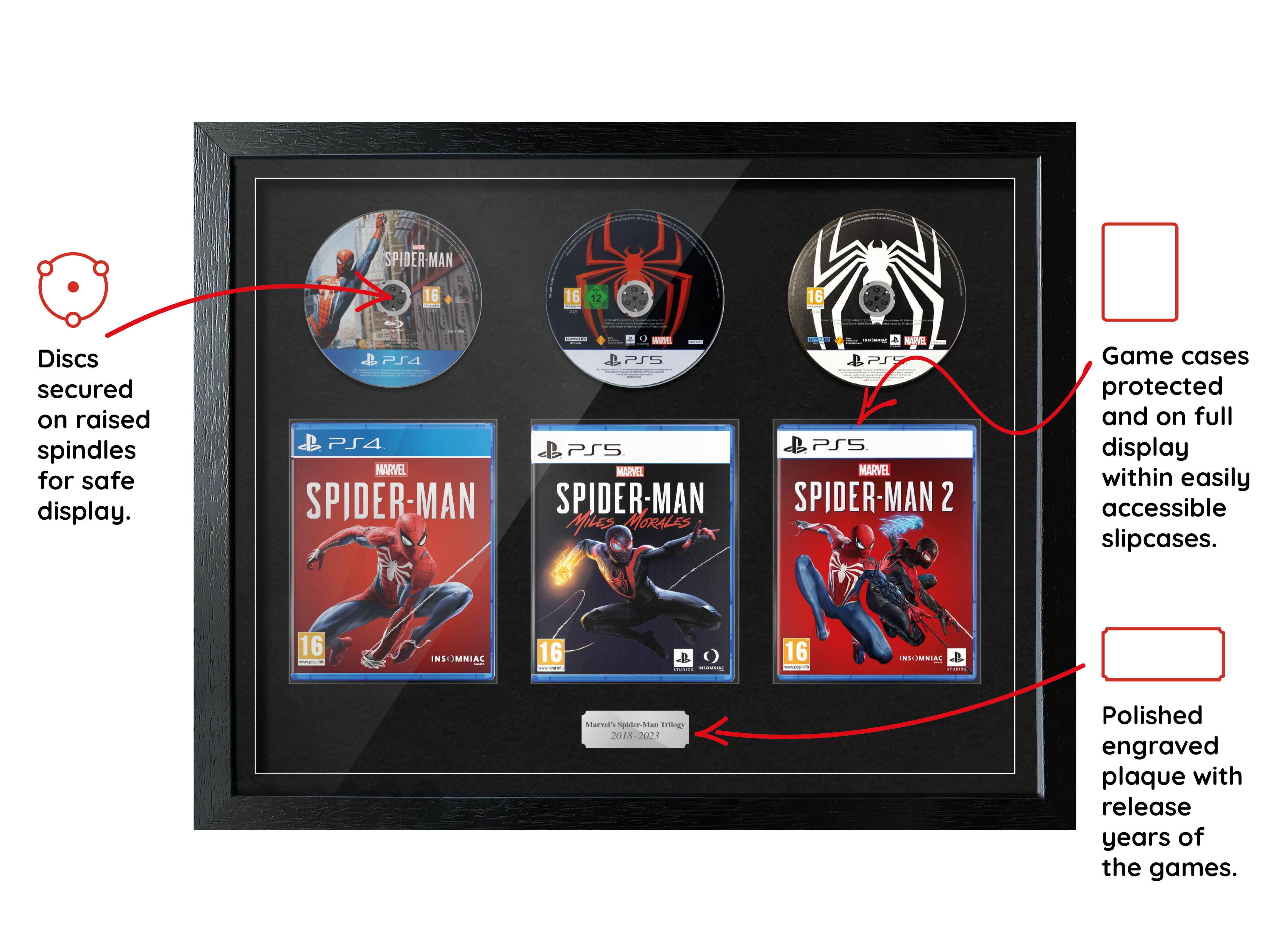 The Marvel Spider-Man Trilogy (PS4/PS5) Exhibition Range Framed Games - Frame-A-Game