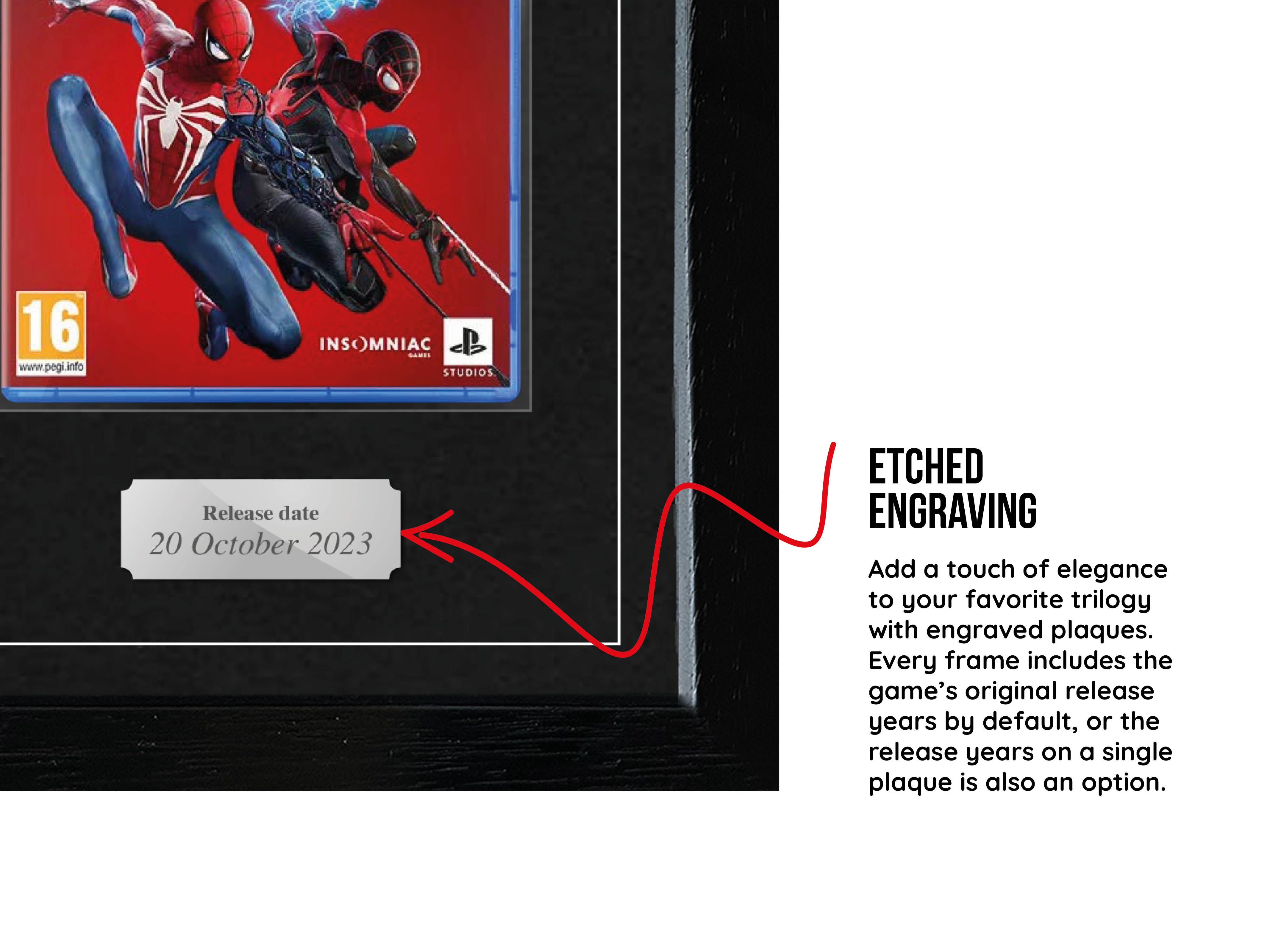 The Marvel Spider-Man Trilogy (PS4/PS5) Exhibition Range Framed Games - Frame-A-Game