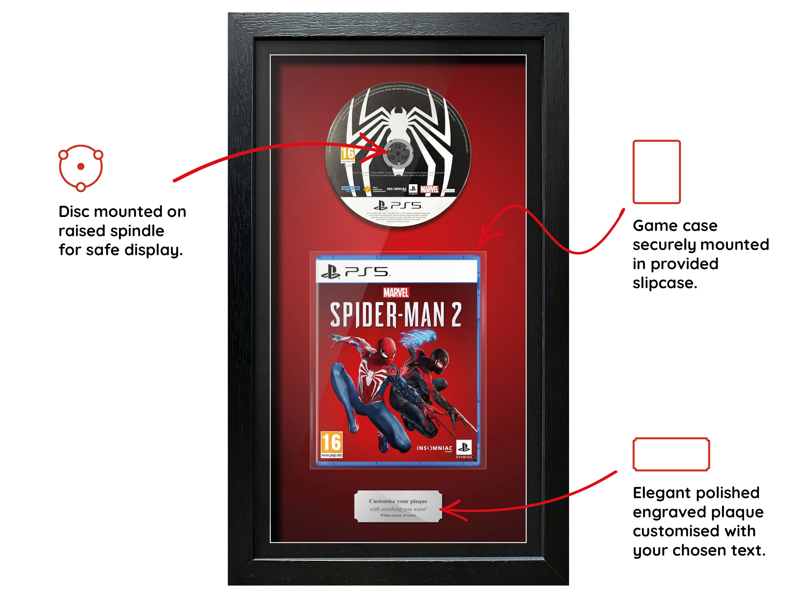 Marvel's Spider-Man 2 (PS5) Inspired By Exhibition Range Framed Game - Frame-A-Game