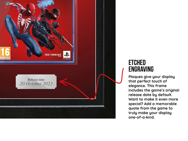 Marvel's Spider-Man 2 (PS5) Inspired By Exhibition Range Framed Game - Frame-A-Game