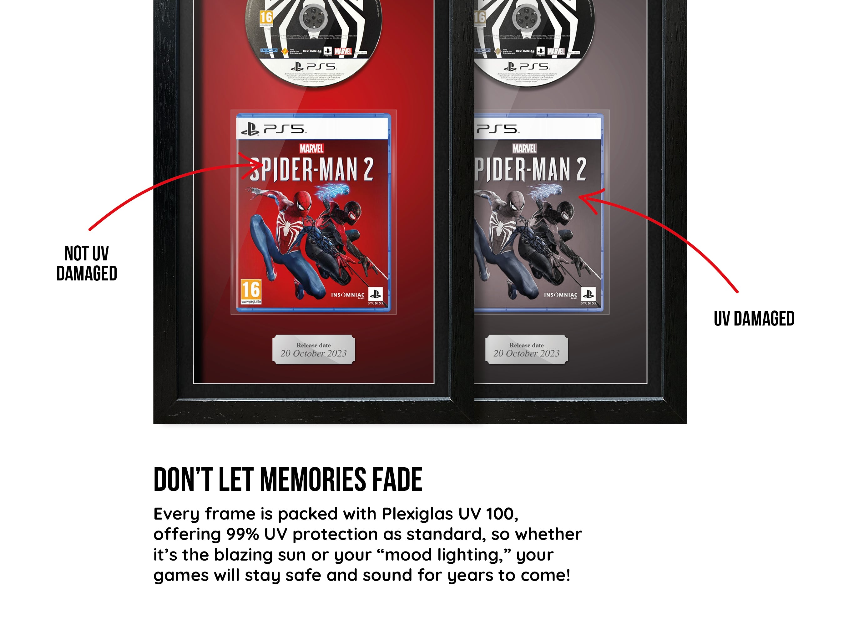 Marvel's Spider-Man 2 (PS5) Inspired By Exhibition Range Framed Game - Frame-A-Game