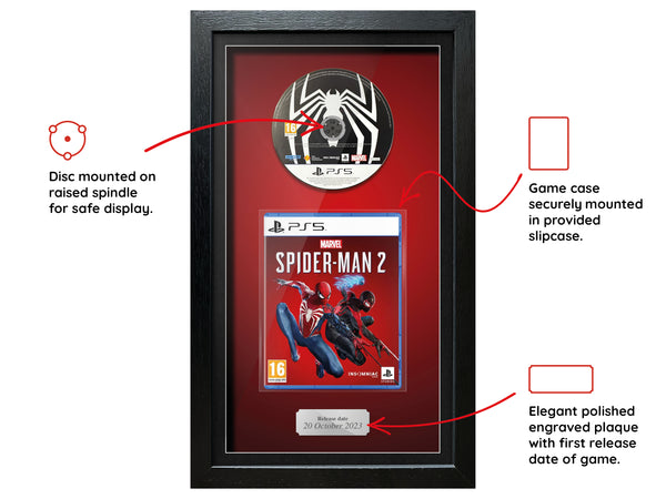 Marvel's Spider-Man 2 (PS5) Inspired By Exhibition Range Framed Game - Frame-A-Game