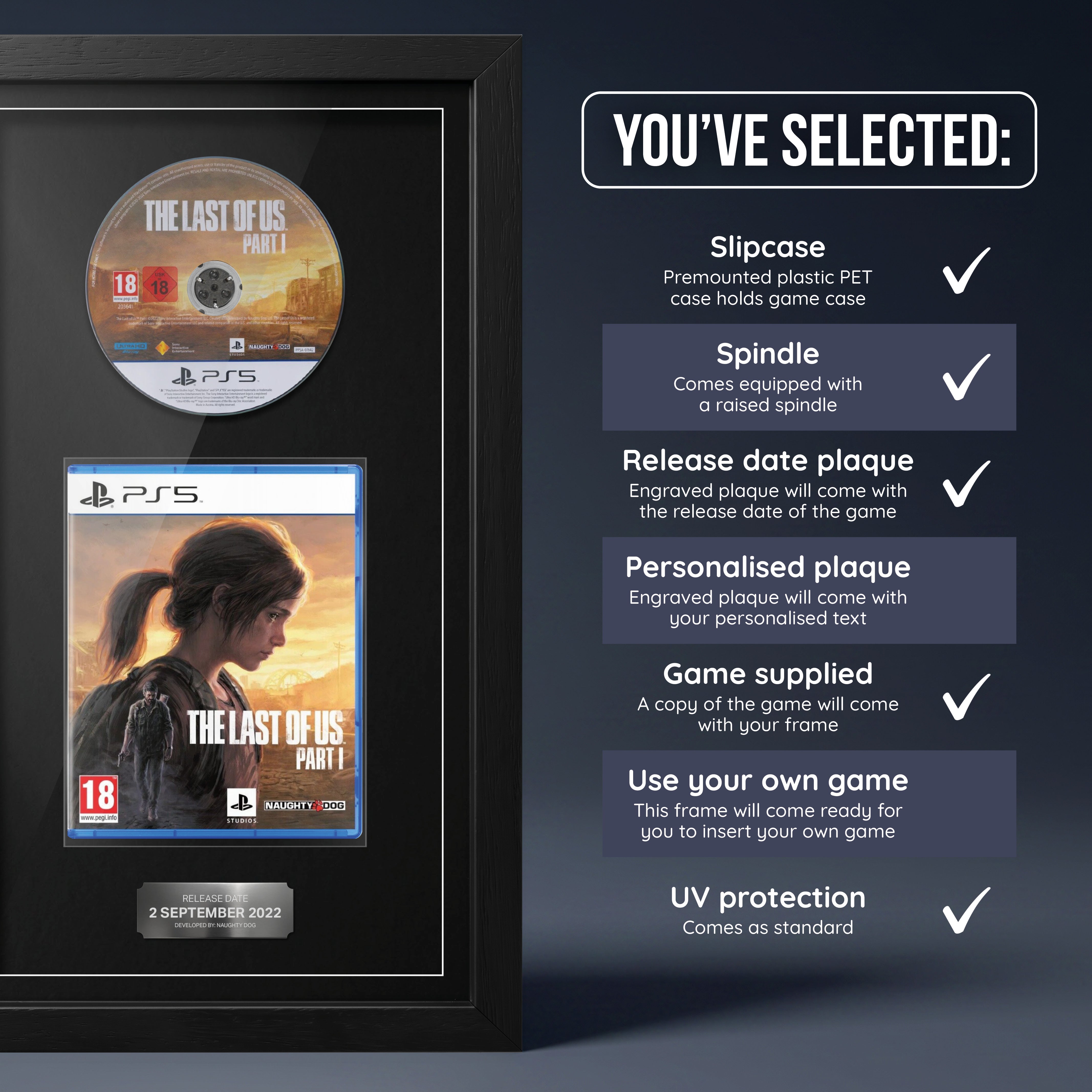 The Last of Us : Part I (PS5) Jeu encadré de la gamme Exhibition Range