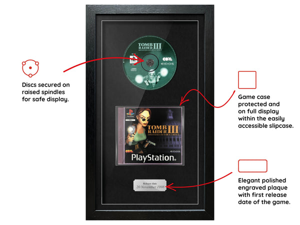 Tomb Raider III: Adventures of Lara Croft (PS1) Exhibition Range Framed Game - Frame-A-Game