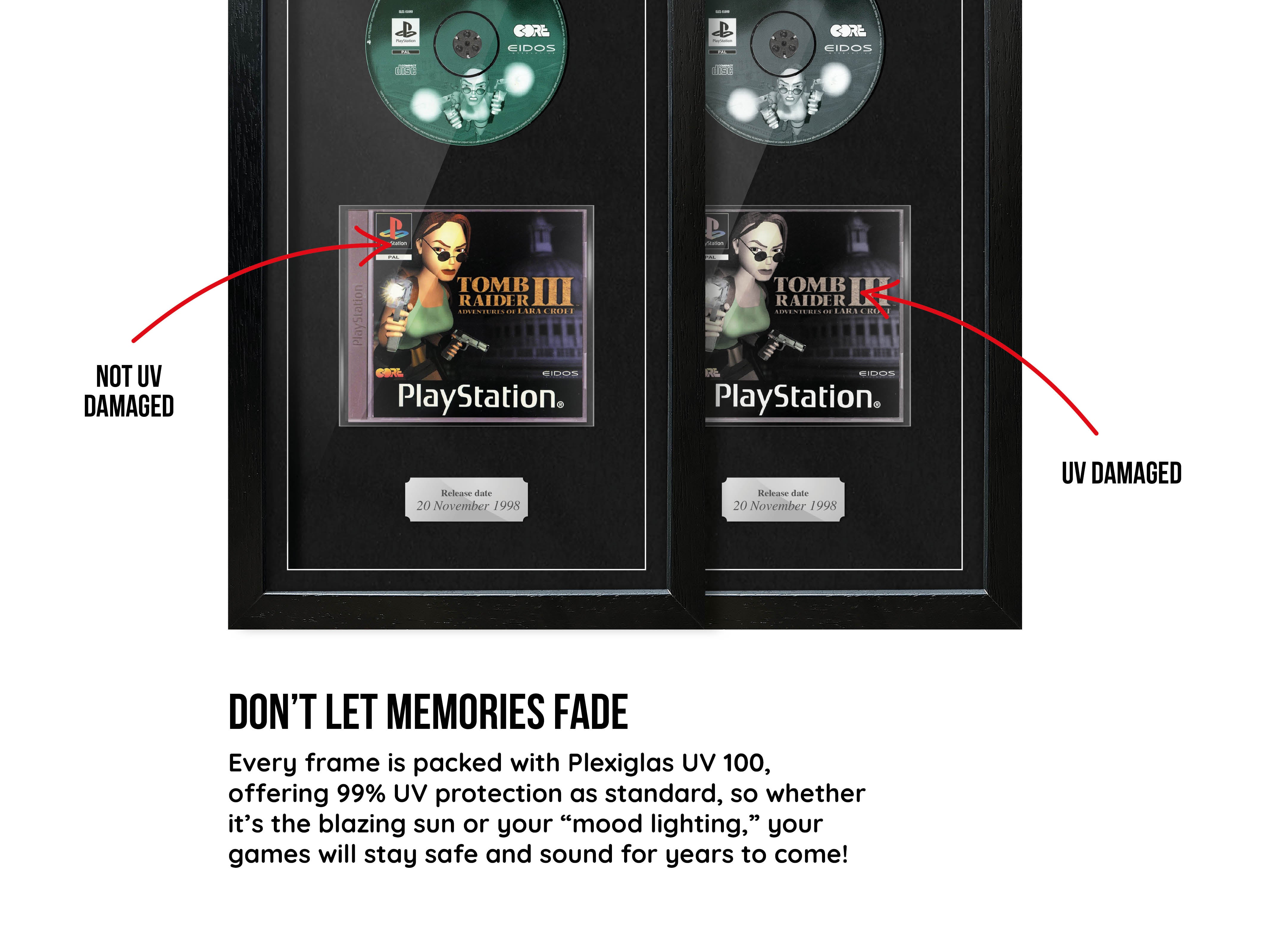 Tomb Raider III: Adventures of Lara Croft (PS1) Exhibition Range Framed Game - Frame-A-Game