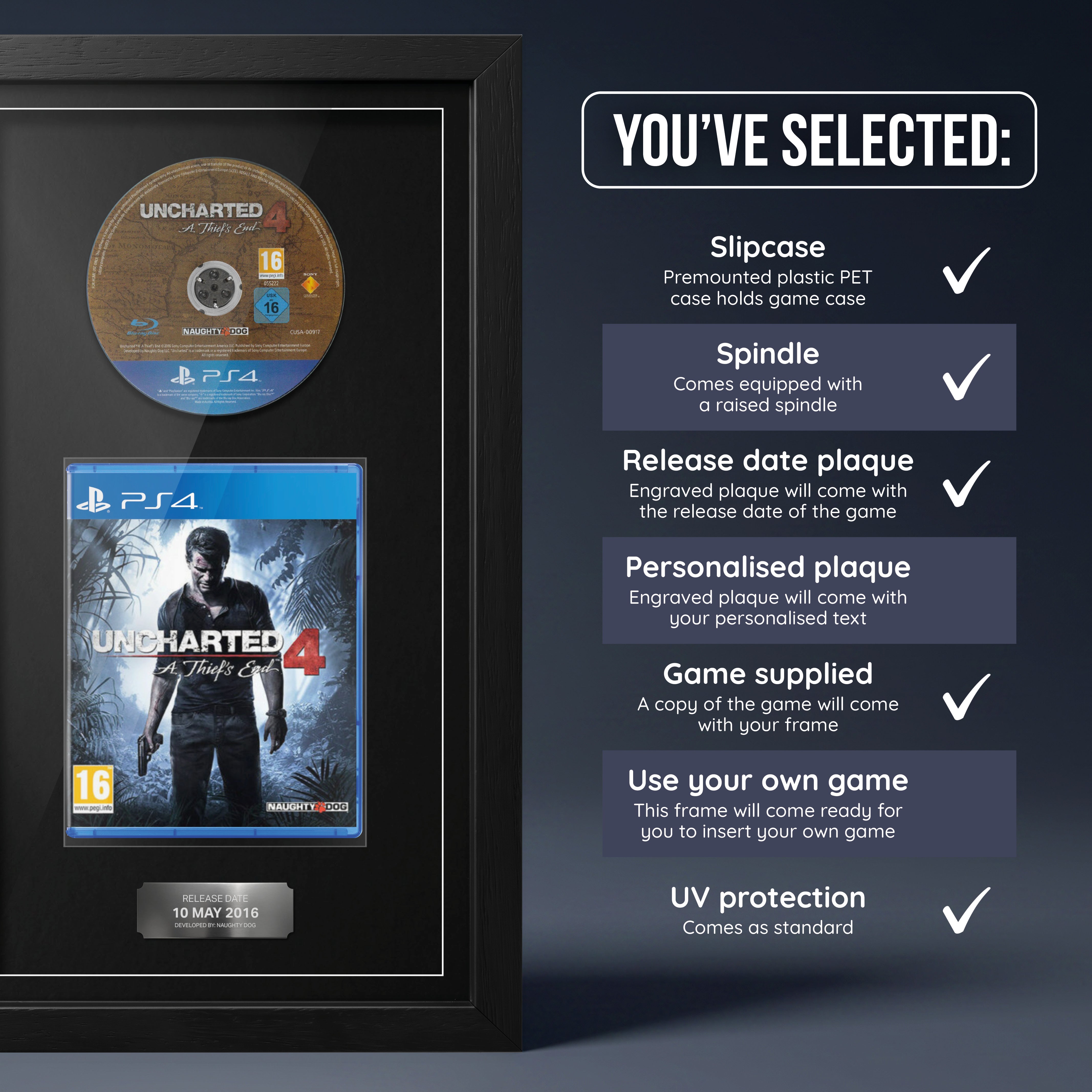 Uncharted 4 : A Thief's End (PS4) Jeu encadré de la gamme Exhibition Range