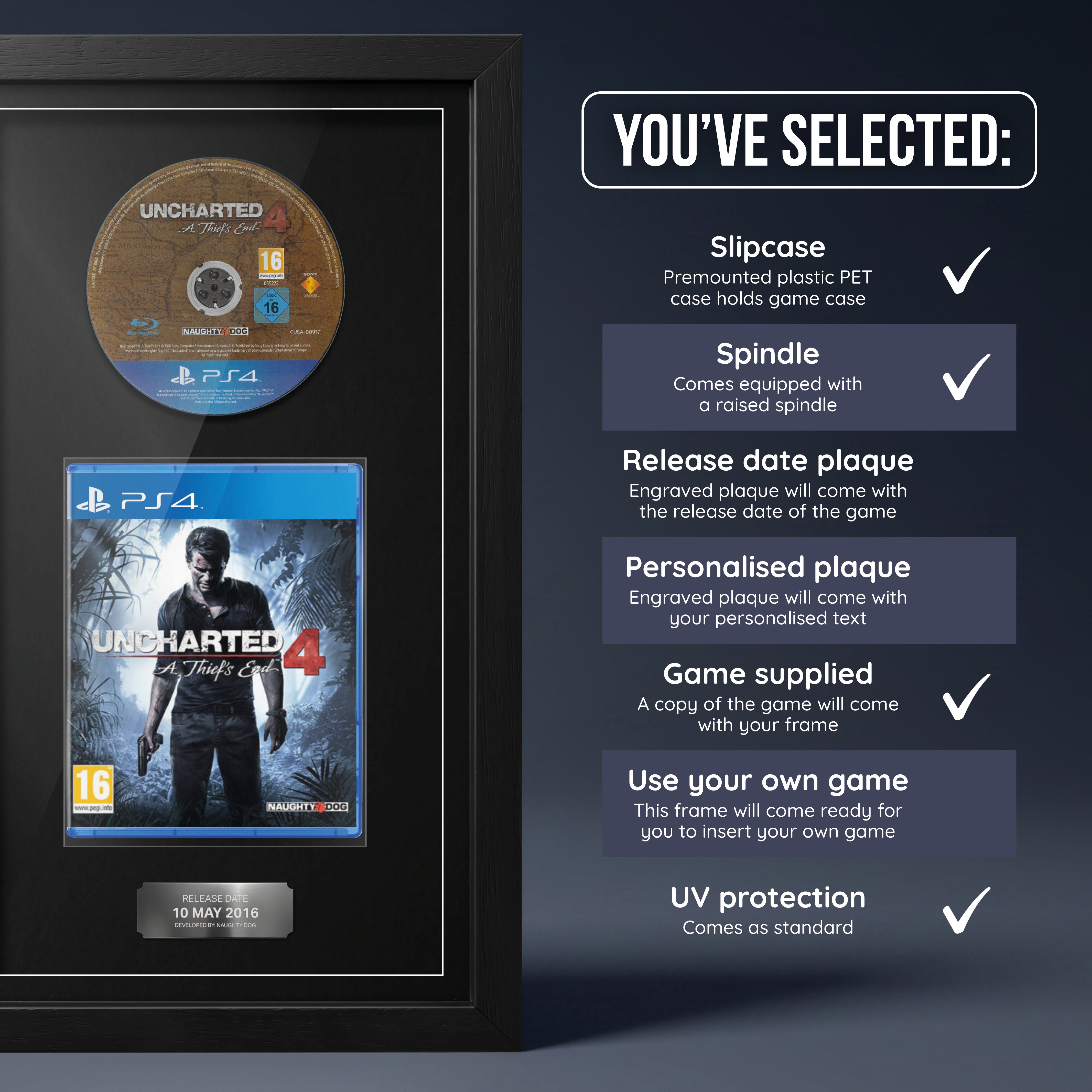 Uncharted 4 : A Thief's End (PS4) Jeu encadré de la gamme Exhibition Range