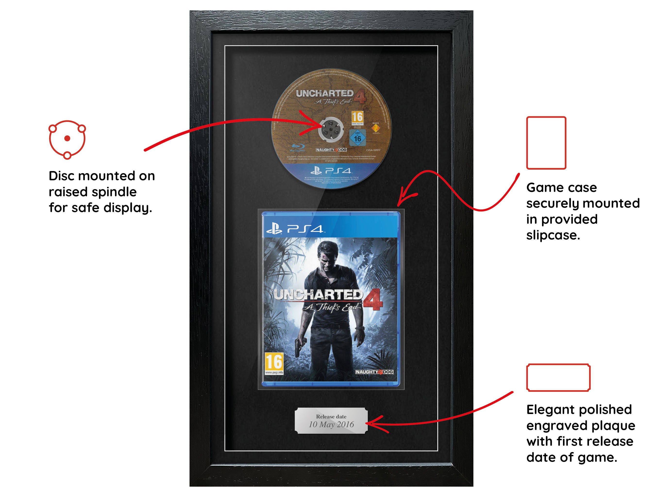 Uncharted 4: A Thief's End (PS4) Exhibition Range Framed Game - Frame-A-Game