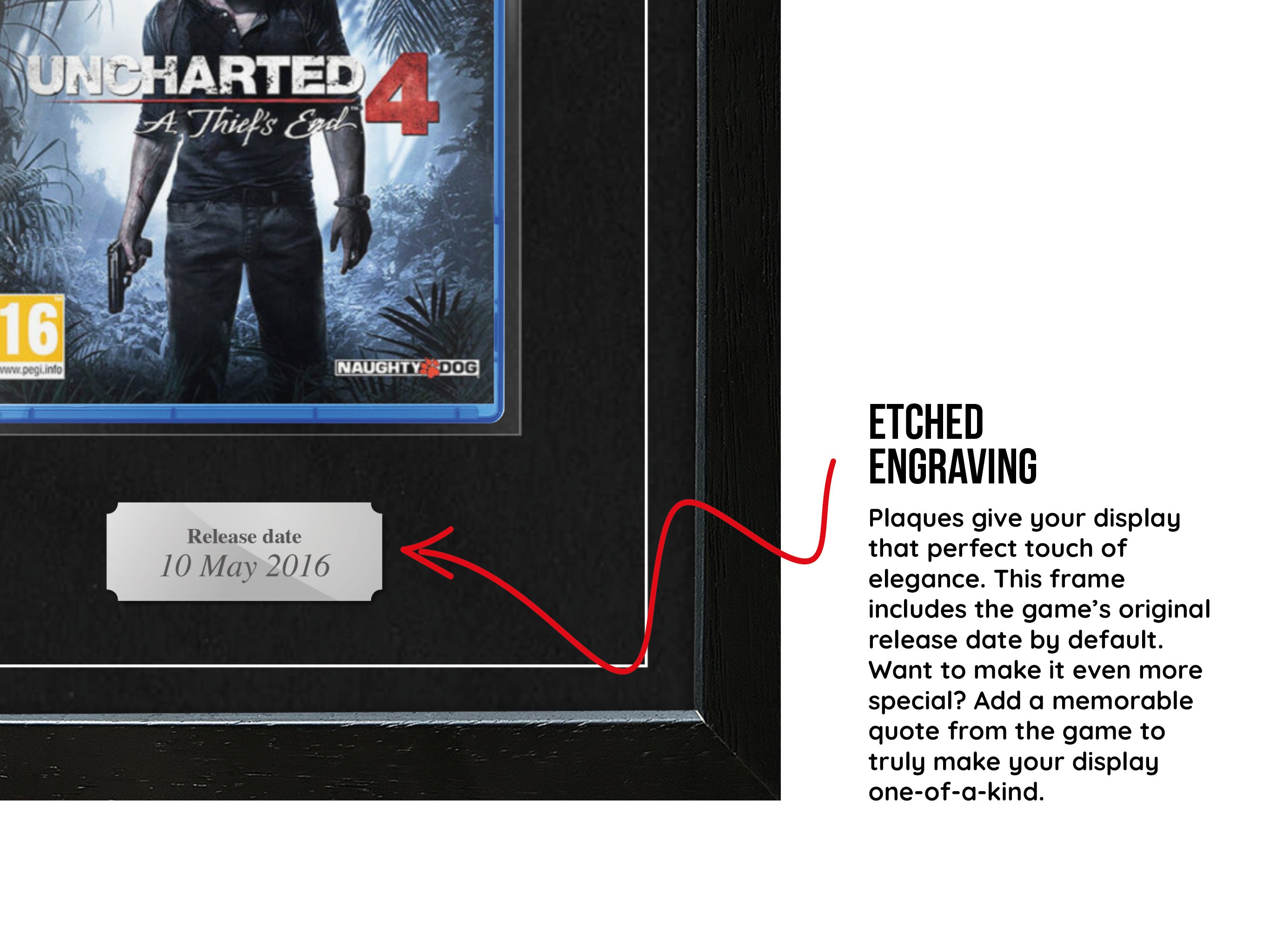 Uncharted 4: A Thief's End (PS4) Exhibition Range Framed Game - Frame-A-Game