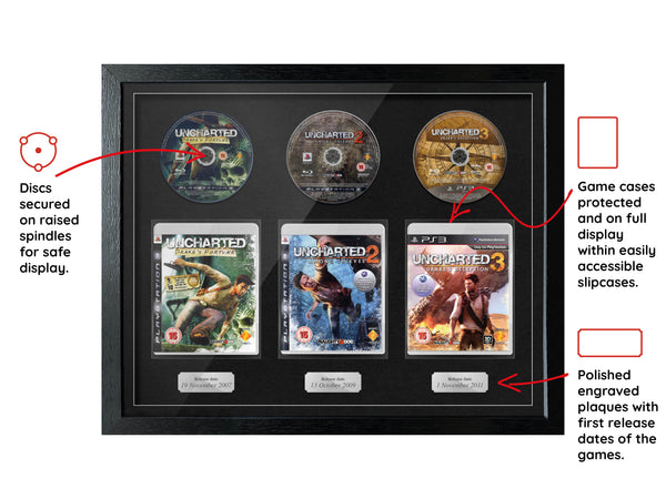 The Uncharted Trilogy (PS3) Exhibition Range Framed Games - Frame-A-Game
