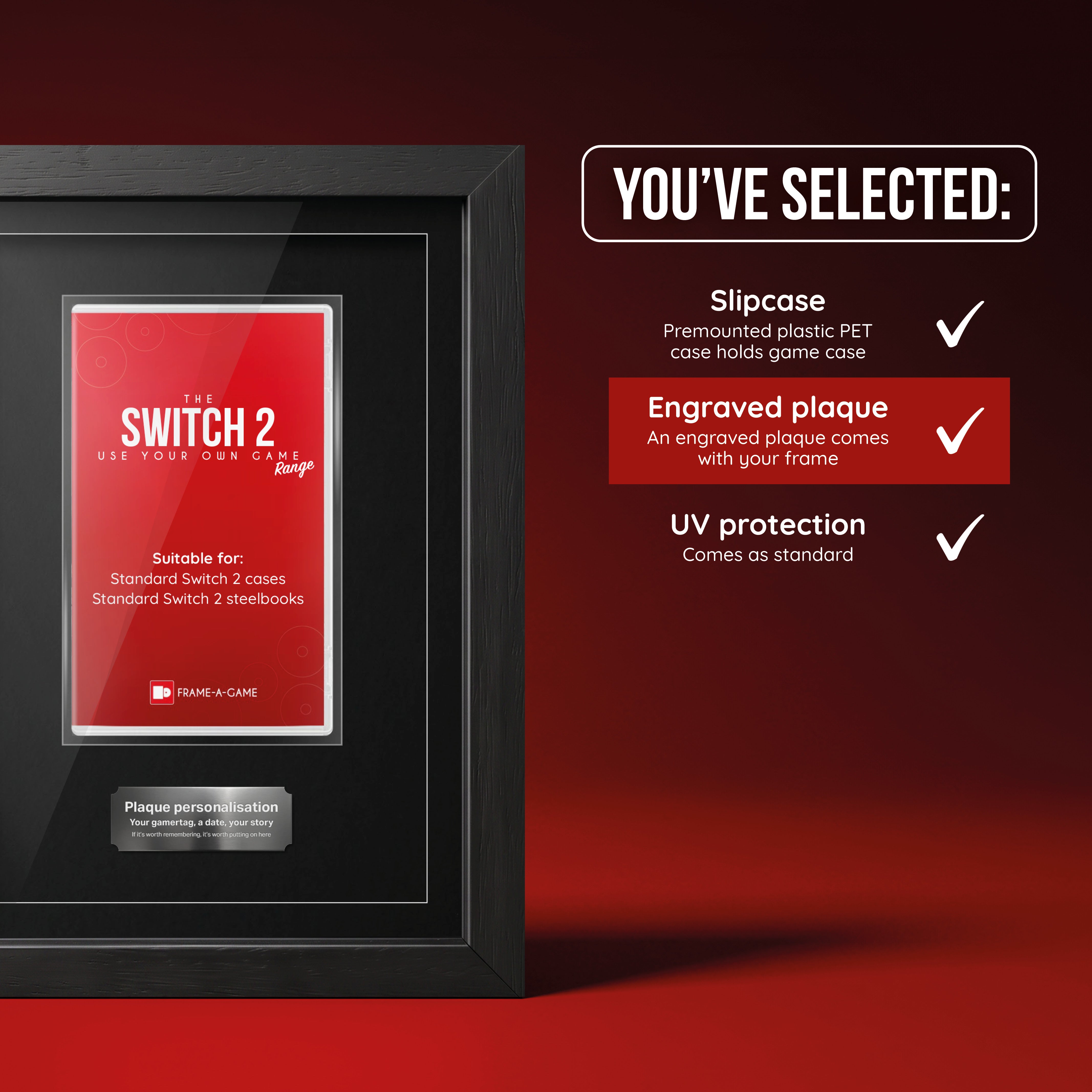 Utilisez votre propre jeu (Switch) Vitrine de présentation Cadre
